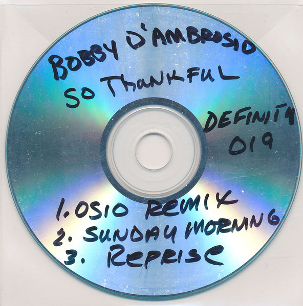 Bobby D'Ambrosio - So Thankful (CDr) (Definity 019) (2002)