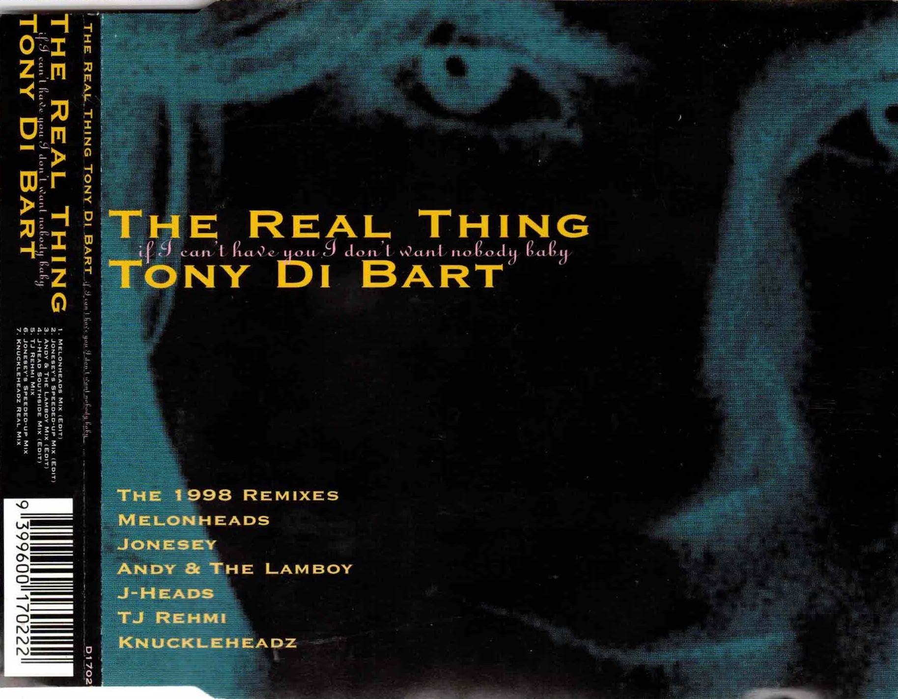 Tony Di Bart – The Real Thing (CD Maxi - Single) (D1702) (1998)